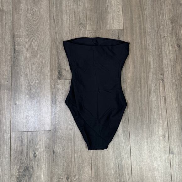 J.Crew Classic Sculp Gemma Bandeau One Piece Swimsuit Sz 4 Black Removable Strap - Picture 6 of 7